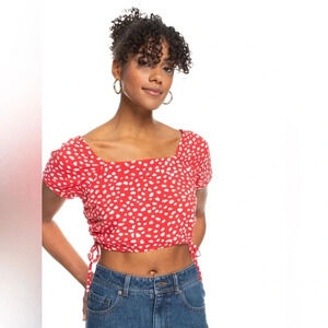 NWT | ROXY | Dear Amor Ruched Crop Top - Size XL